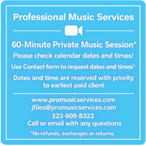 one hour professional music services session one hour professional music services session